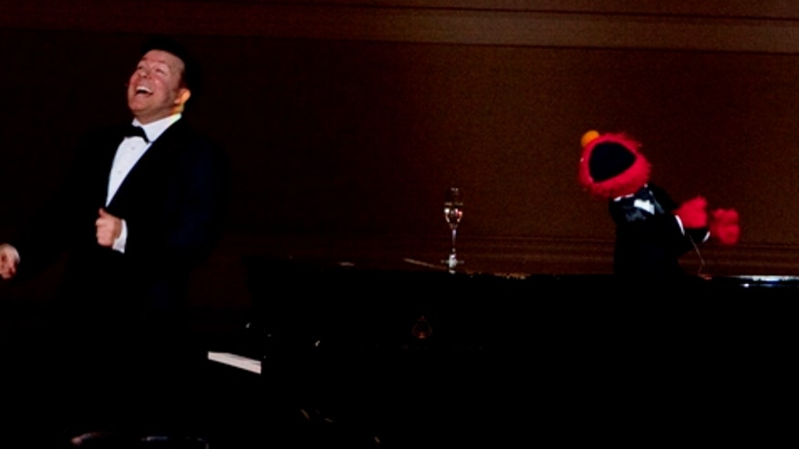 Ricky Gervais and Elmo